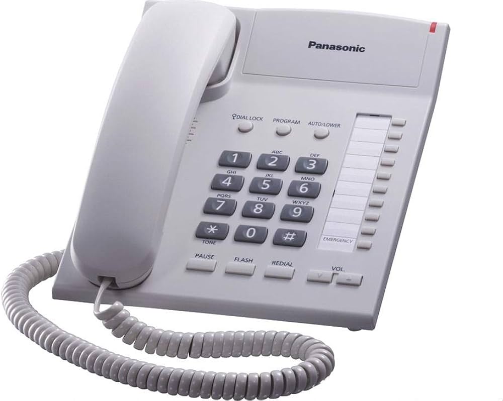 هاتف سلكي Panasonic KX-TS820 بمفاتيح اتصال سريع ومؤشر رنين LED