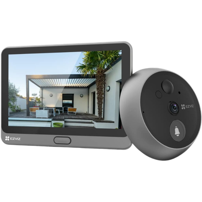 انتركوم عين باب EZVIZ DP2C ذكي لاسلكي بدقة ٢ ميجا مع شاشة لمس 4.3 بوصة