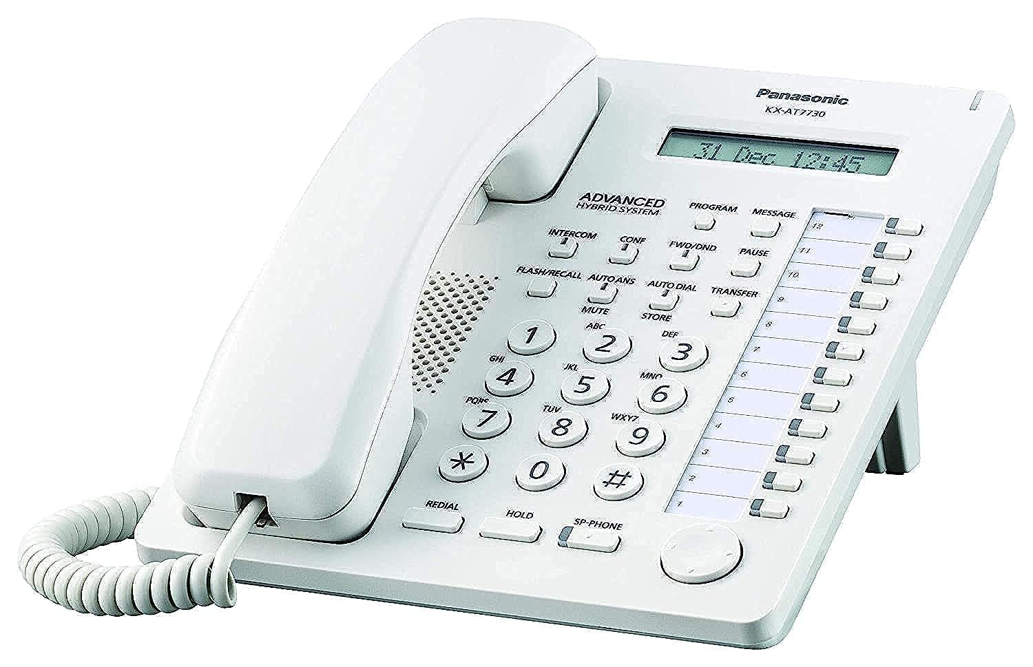 هاتف سنترال Panasonic KX-AT7730 سلكي مع شاشة ومكبر صوت